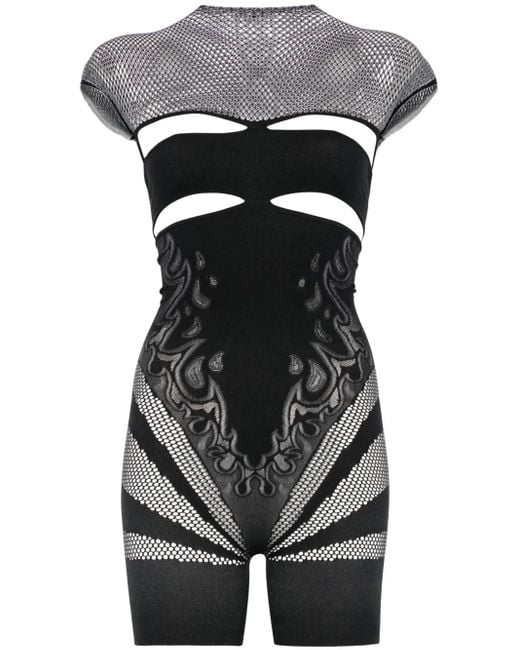 POSTER GIRL Black Pollard Playsuit