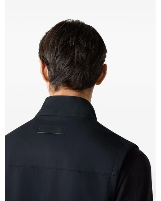 Zegna Blue Button-Up Gilet for men