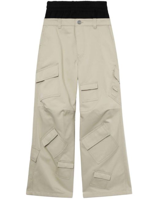 we11done Natural Layered Straight-leg Cargo Trousers