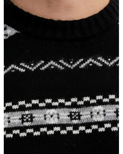 Benetton Black Patterned Sweater for men