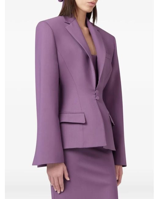 GIUSEPPE DI MORABITO Purple Hourglass-Silhouette Notched-Lapels Jacket