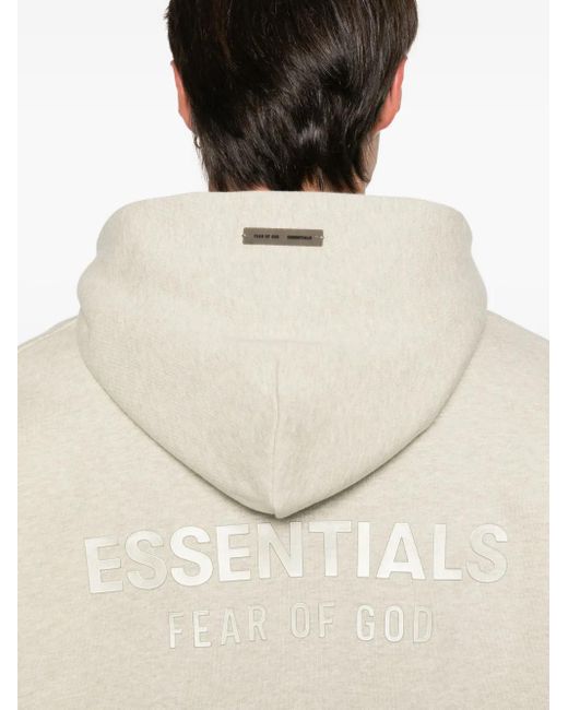 Fear Of God White Logo-Plaque Hoodie for men
