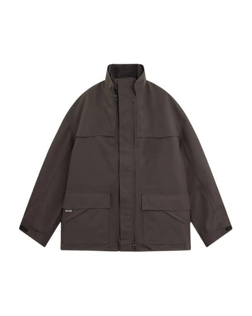 GR10K Brown Zipped Flap-Pocket Jacket for men