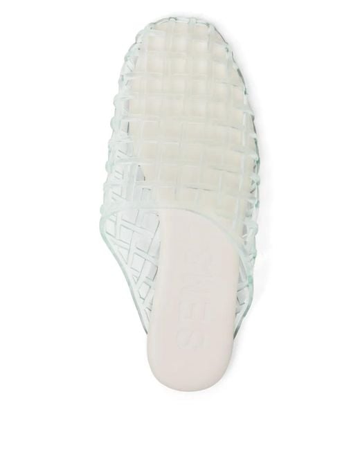 Senso White Jacey Flatted Mules