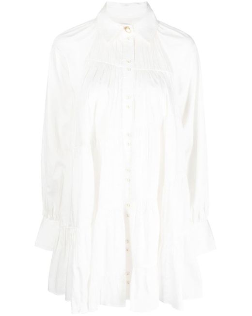 Aje. Cotton Mini Shirt Dress in White | Lyst