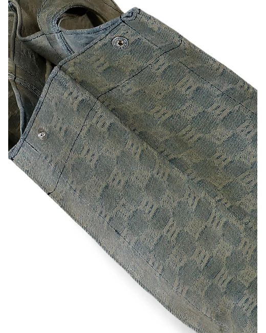 M I S B H V Gray Jacquard Monogram Tote Bag