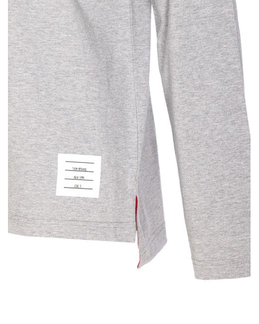 Thom Browne White Stripe-Detail Cotton Sweater for men