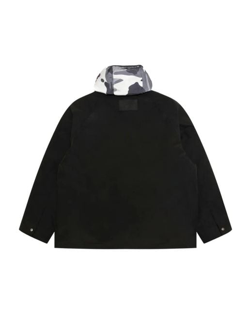 Aape By A Bathing Ape Camouflage-Pattern Hooded Jacket in Black for Men ...