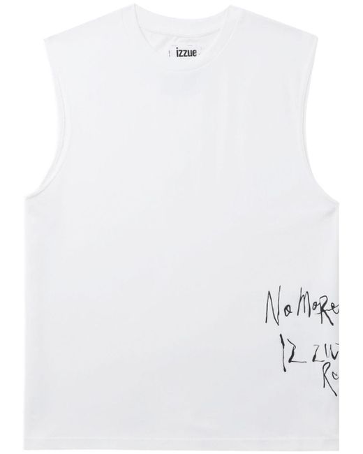 Izzue Trägershirt mit grafischem Print in White für Herren