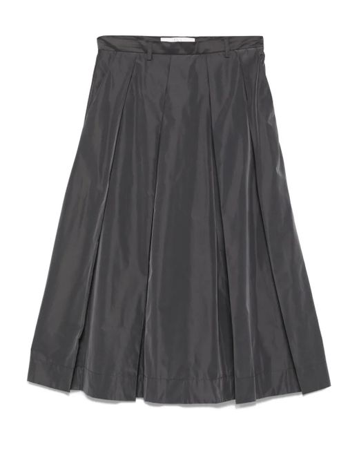 Tela Gray Pleated Midi Skirt