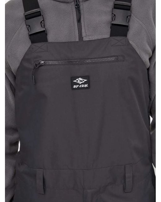 Rip Curl Blue Taipan Logo-Patch Snow Bib for men