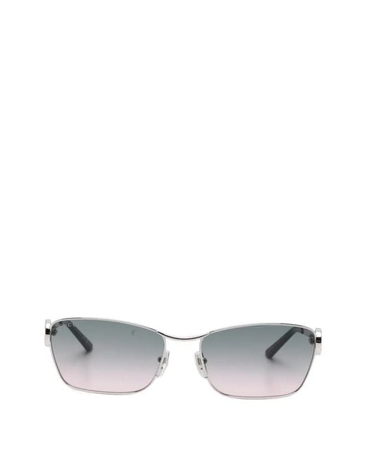 Gucci レディース ホワイト Gg スクエアフレーム サングラス