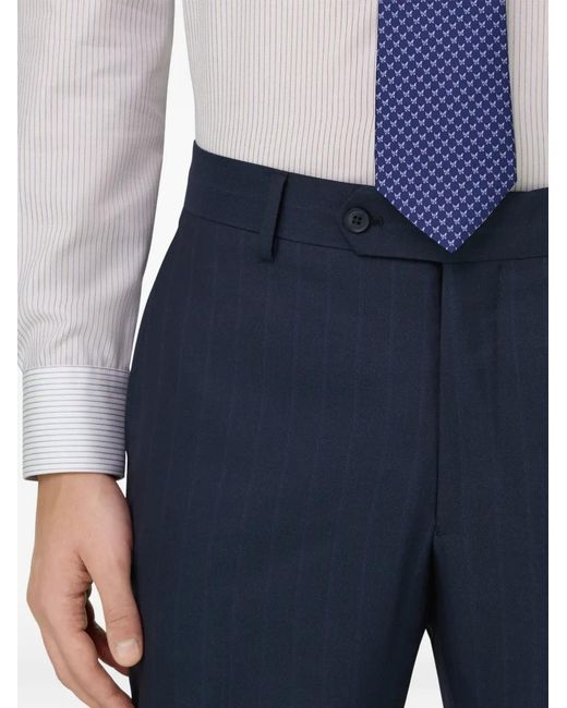 Boggi Blue Pinstriped Flap-Pocket Suit for men