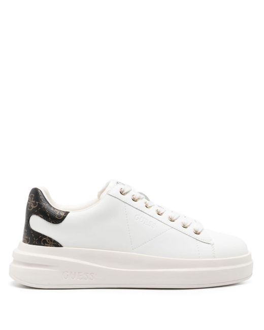 Guess USA White Elbina Leather Sneakers