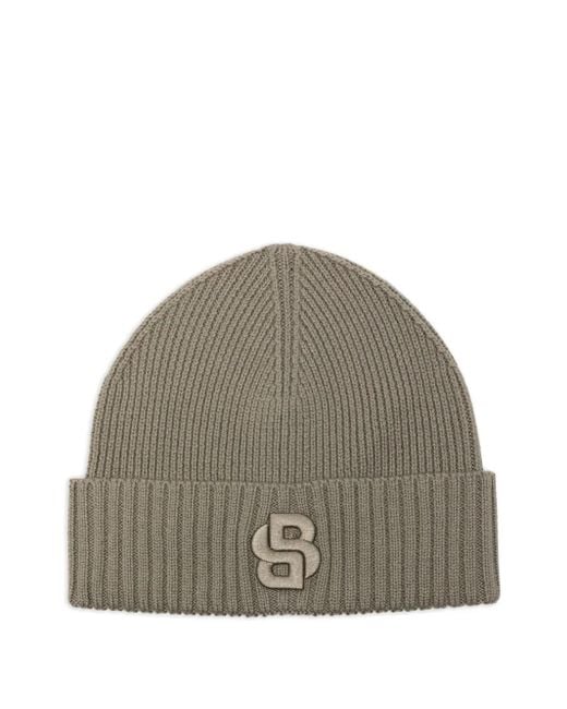 メンズ Boss リブニット ビーニー Gray