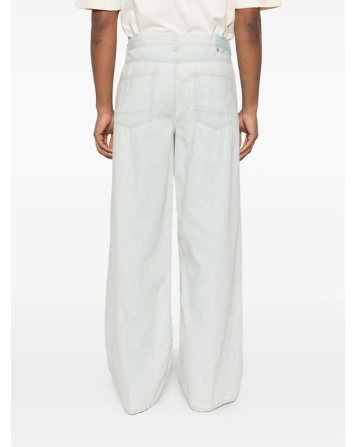 Golden Goose Deluxe Brand White Straight Trousers for men