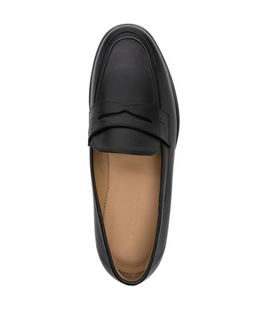 Scarosso Black Austin Leather Loafers for men
