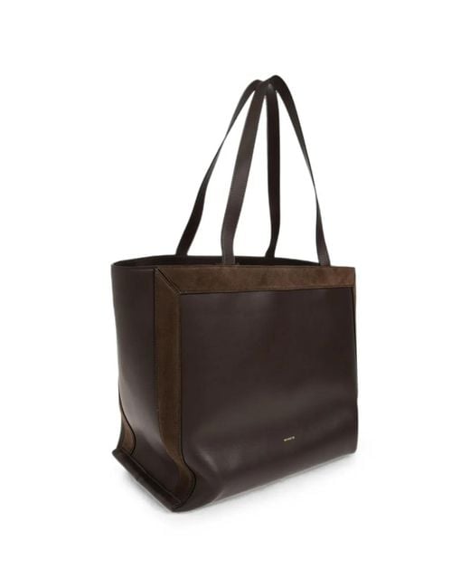 Wandler Black Medium Ida Suede-Panel Leather Tote Bag