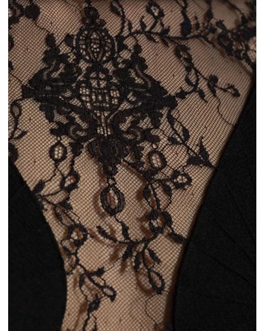 Vestido midi con panel de encaje Givenchy de color Black