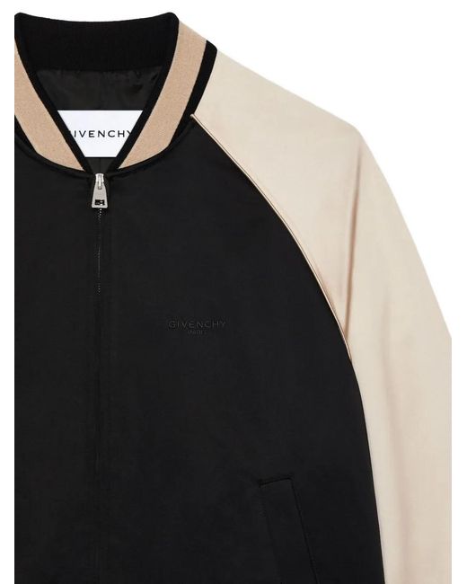 Givenchy Black Logo-Embroidered Bomber Jacket for men