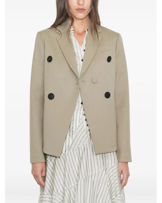 Tory Burch Natural Double-Breasted Blazer
