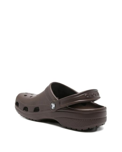 CROCSTM Brown Perforated Heel-Strap Clogs
