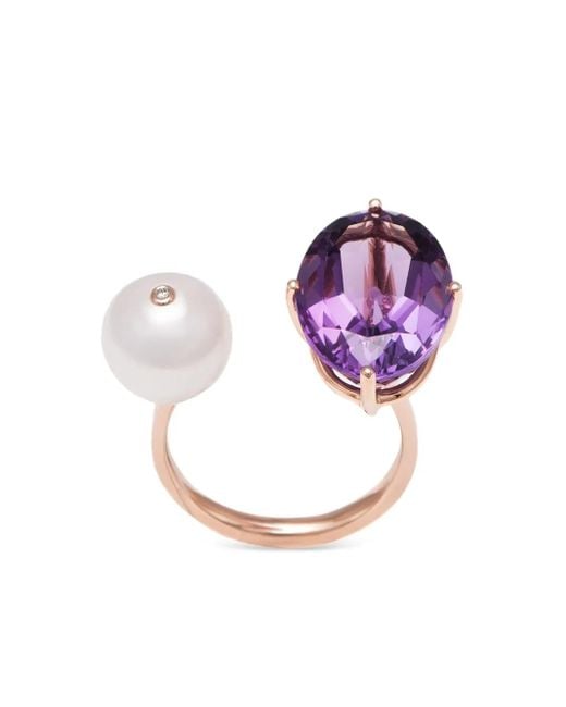 Stefere Pink 18K Rose Terri Multi-Stone Ring