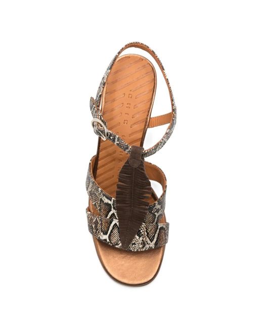 Sandalias Con Estampado De Piel De Pitón Chie Mihara de color Pink