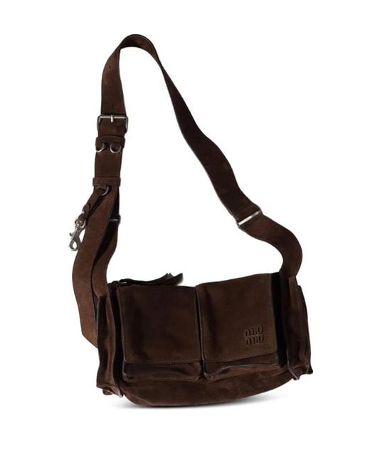 Miu Miu Brown Utilitaire Flap-Pocket Crossbody Bag