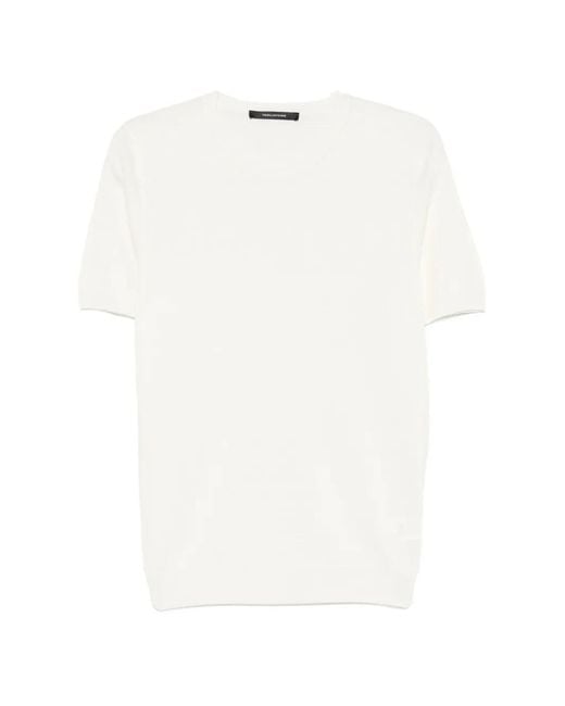 Tagliatore White Crew-Neck Short-Sleeve T-Shirt for men