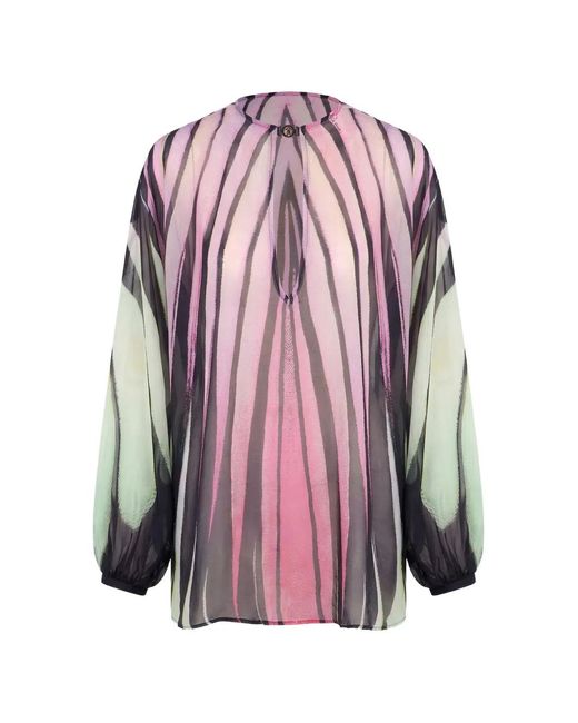 Roberto Cavalli Pink Ray Of Paradise-Print Blouse