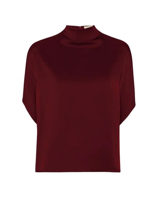 LAPOINTE Red Blouse En Satin Style Cape
