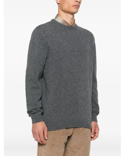 Barbour Gray Wool Crewneck Sweater for men