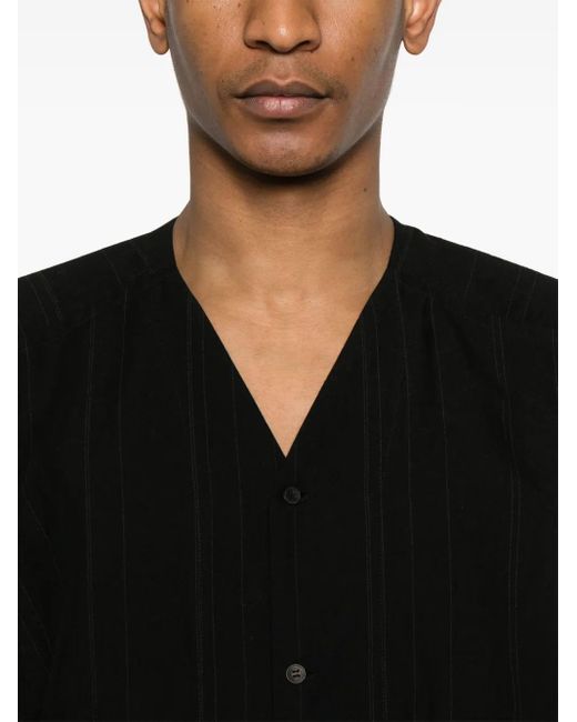 Jan Jan Van Essche Black V-Neck Shirt for men