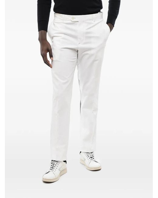 Corneliani White Belt-Loops Trousers for men