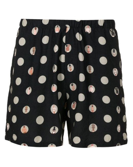 Amir Slama Black Polka Dot-print Deck Shorts for men