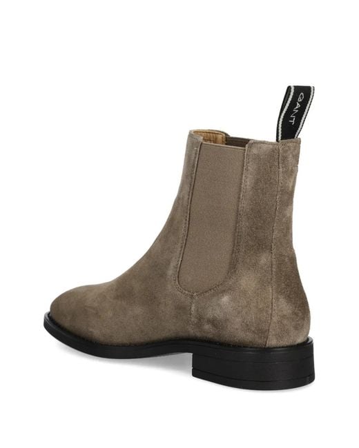 Gant Brown Elasticated-Panel Boots