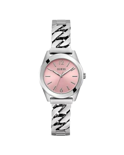 Guess Pink Chain-Link 32Mm Watch Gift Set