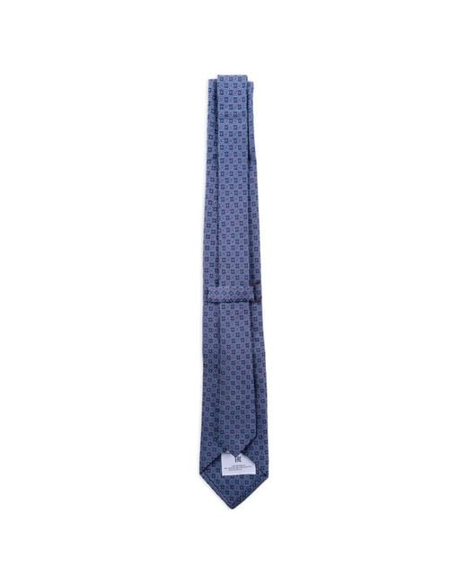 Etro Blue Jacquard Pattern Silk Tie for men