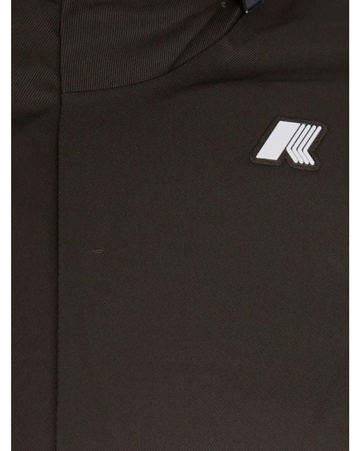 K-Way Gray Logo-Patch Jacket for men