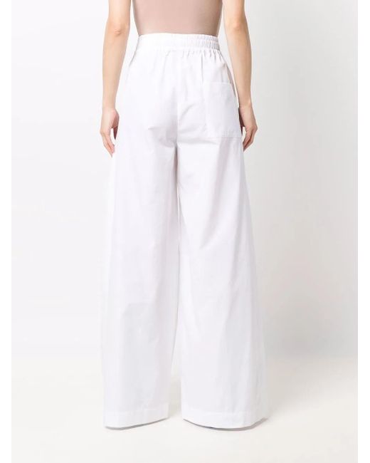 Aspesi White Wide-Leg Flared Trousers