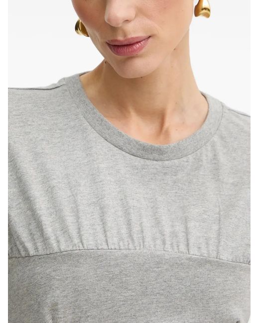Patrizia Pepe Gray Drawstring-Detail Bustier T-Shirt