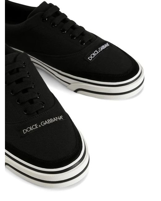 Dolce & Gabbana Black Dg Sailing Canvas Sneakers for men