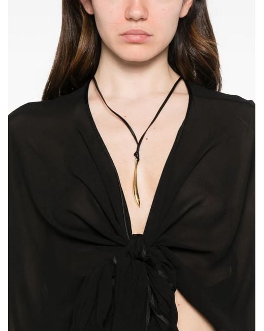 Dixie Black V-Neck Blouse