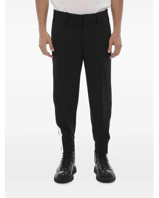 Neil Barrett Black Stripe-Detail Slim-Fit Track Pants for men