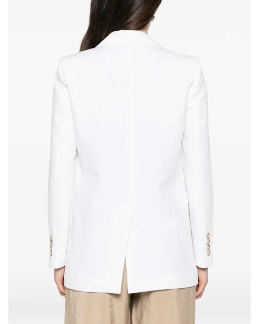 Blanca Vita White Blazer À Boutonnière Croisée