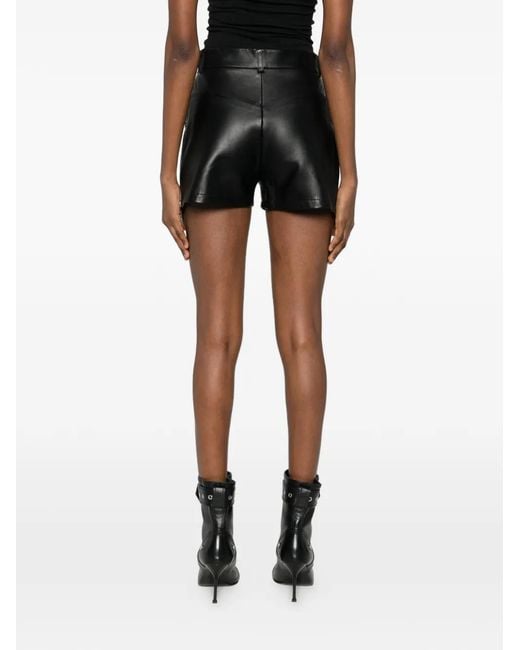 MITILIANE COUTURE Gray Side-Zip Leather Shorts