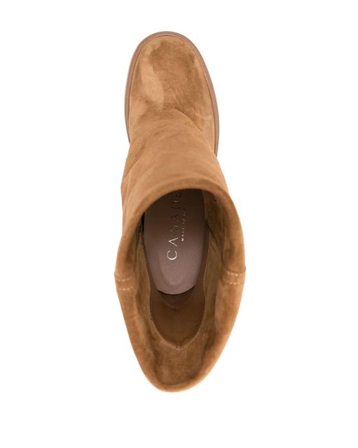 Casadei Brown Folded-Top Boots