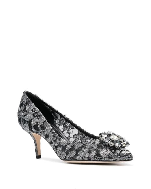 Dolce & Gabbana Metallic Bellucci Lace 60mm Pumps