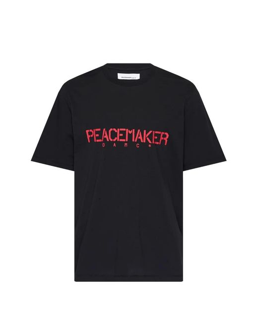 Oamc Peacemaker Black Logo-Print T-Shirt for men
